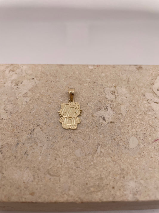 14k solid gold hello kitty pendant small