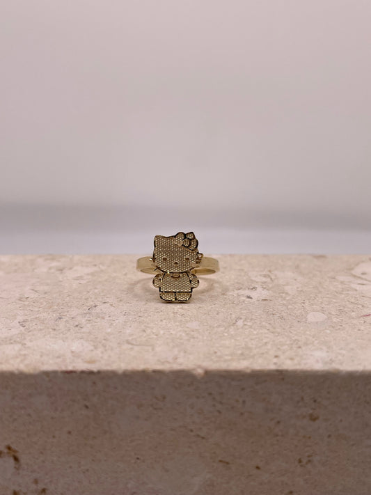 14k gold hello kitty full body ring