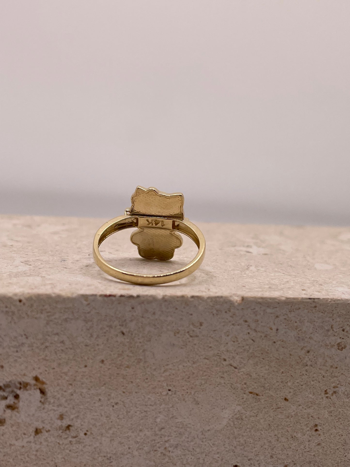 14k gold hello kitty full body ring