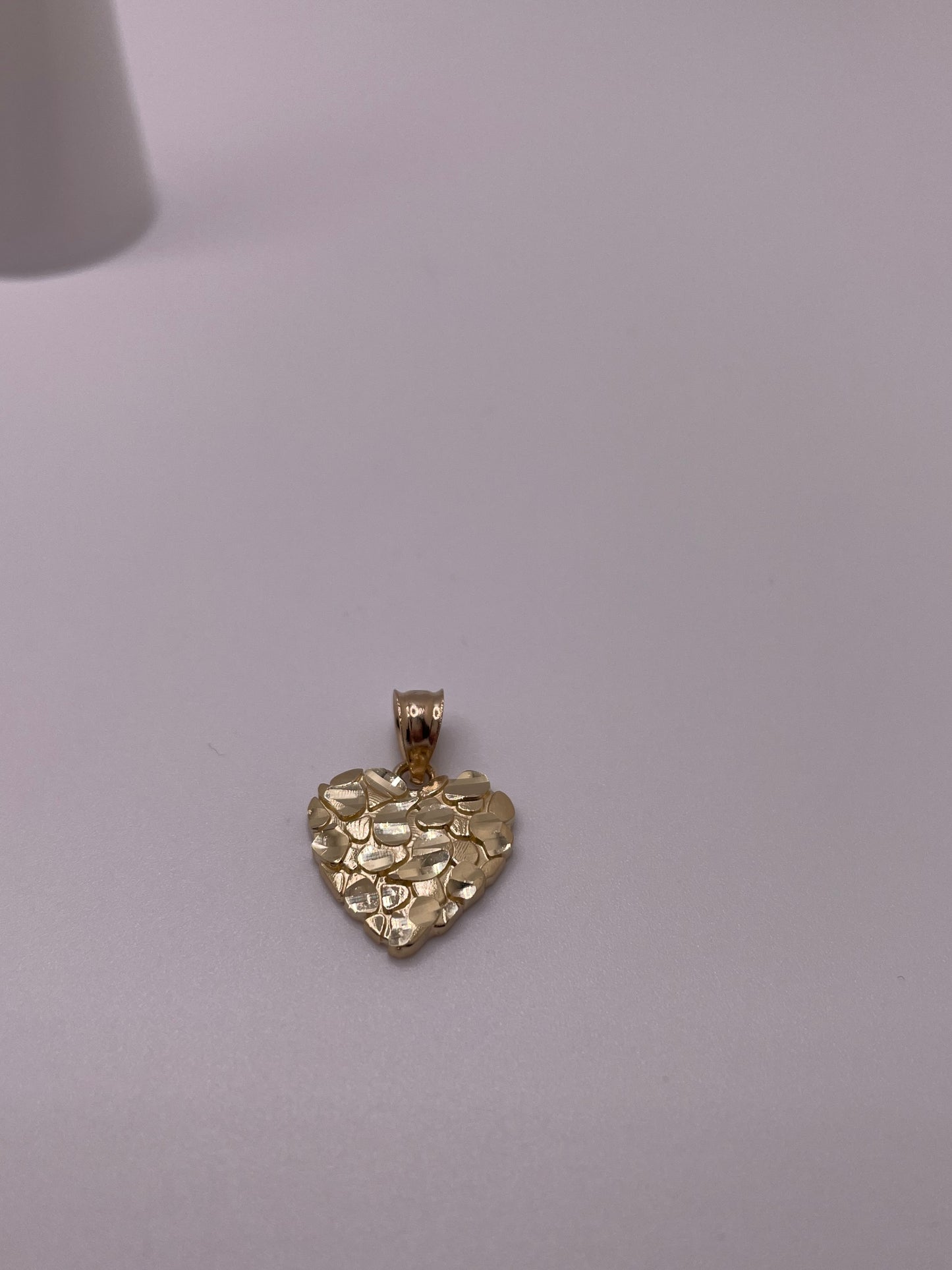 14k gold small heart nugget pendant