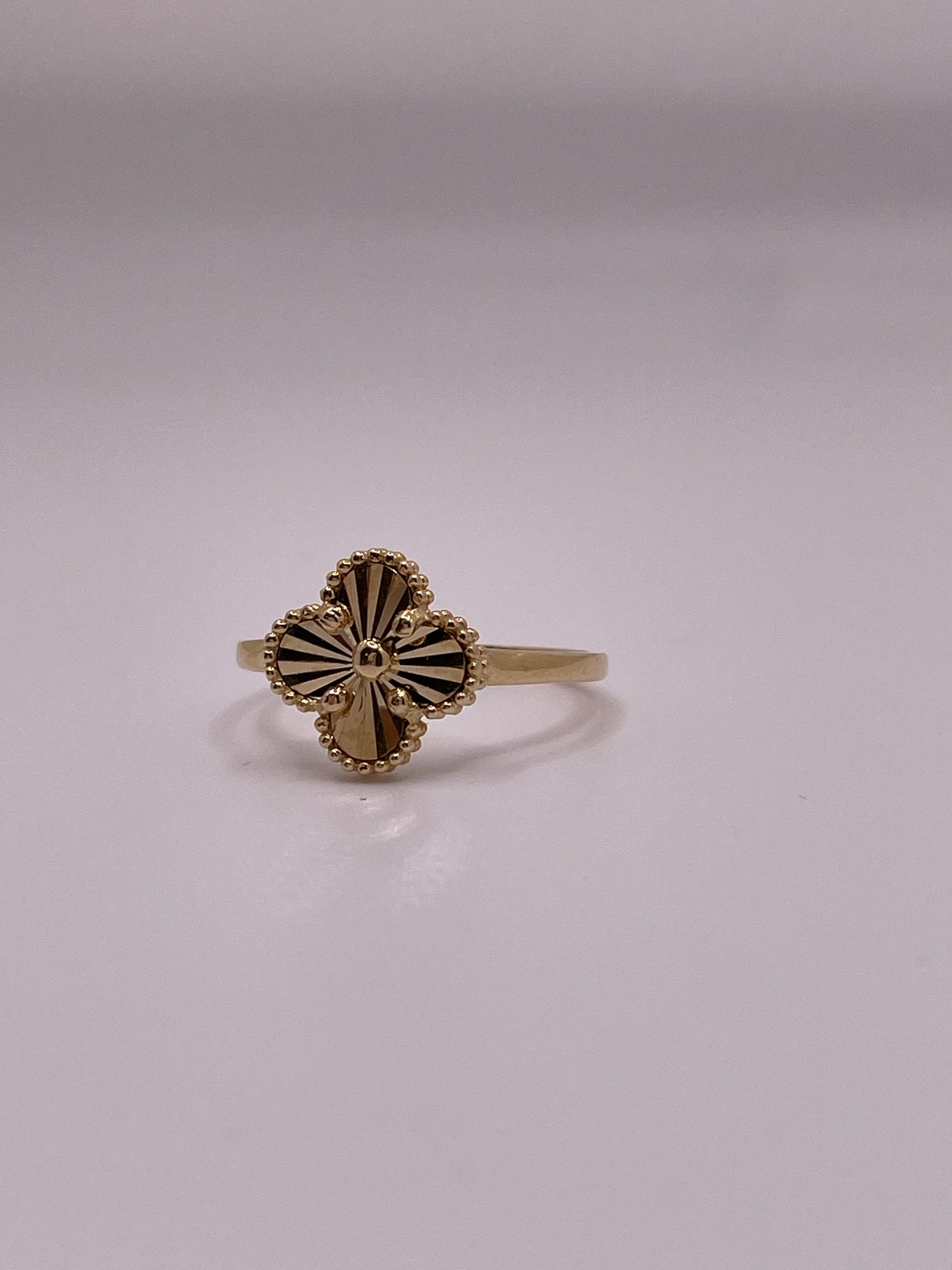 14k gold clover ring