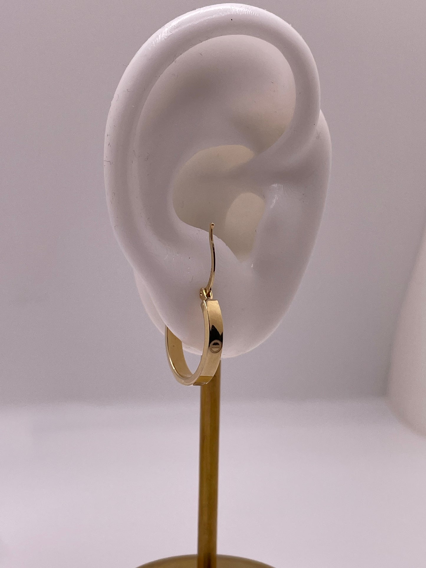 14k gold love-inspired hoop earrings