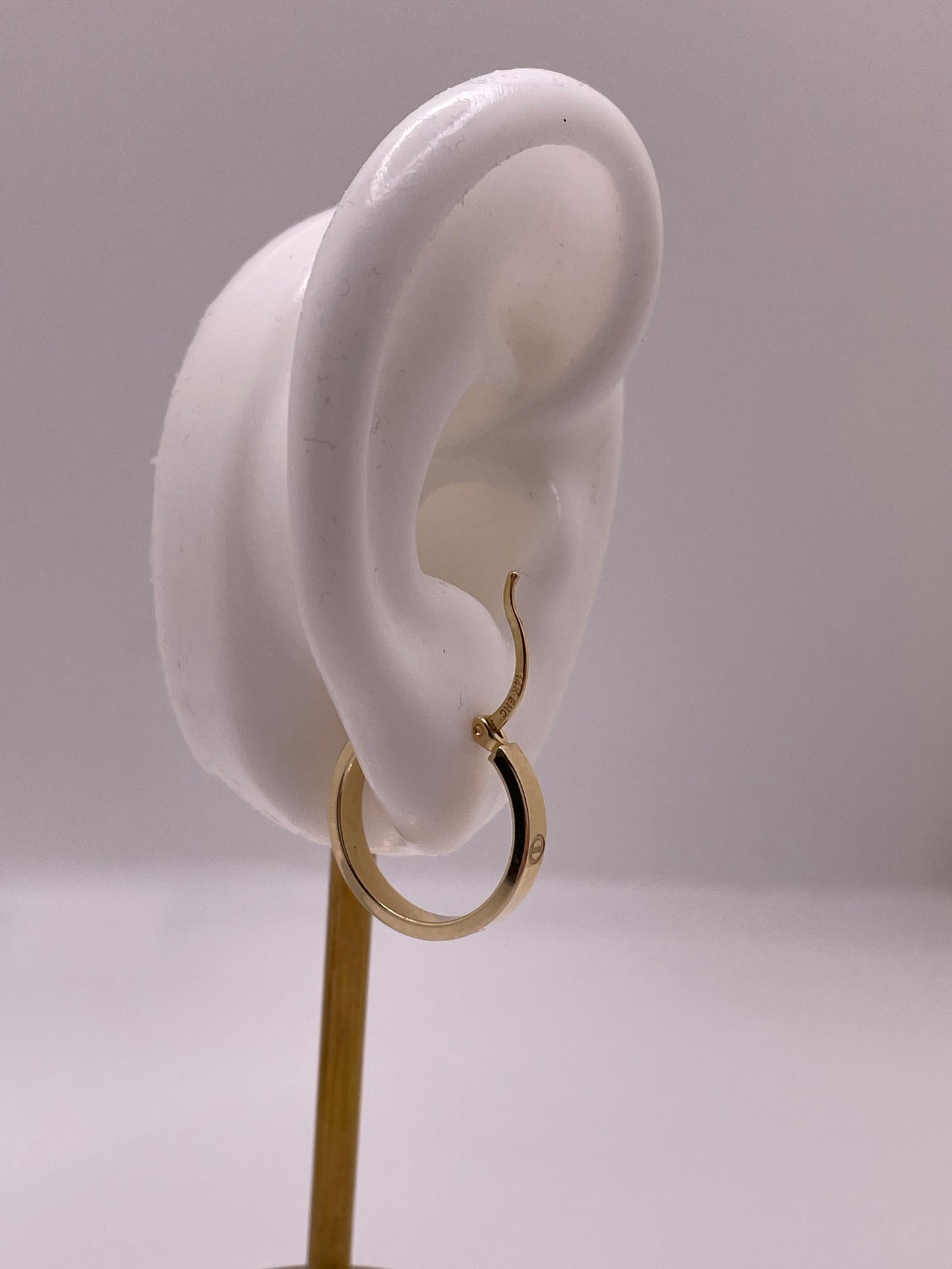 14k gold love-inspired hoop earrings