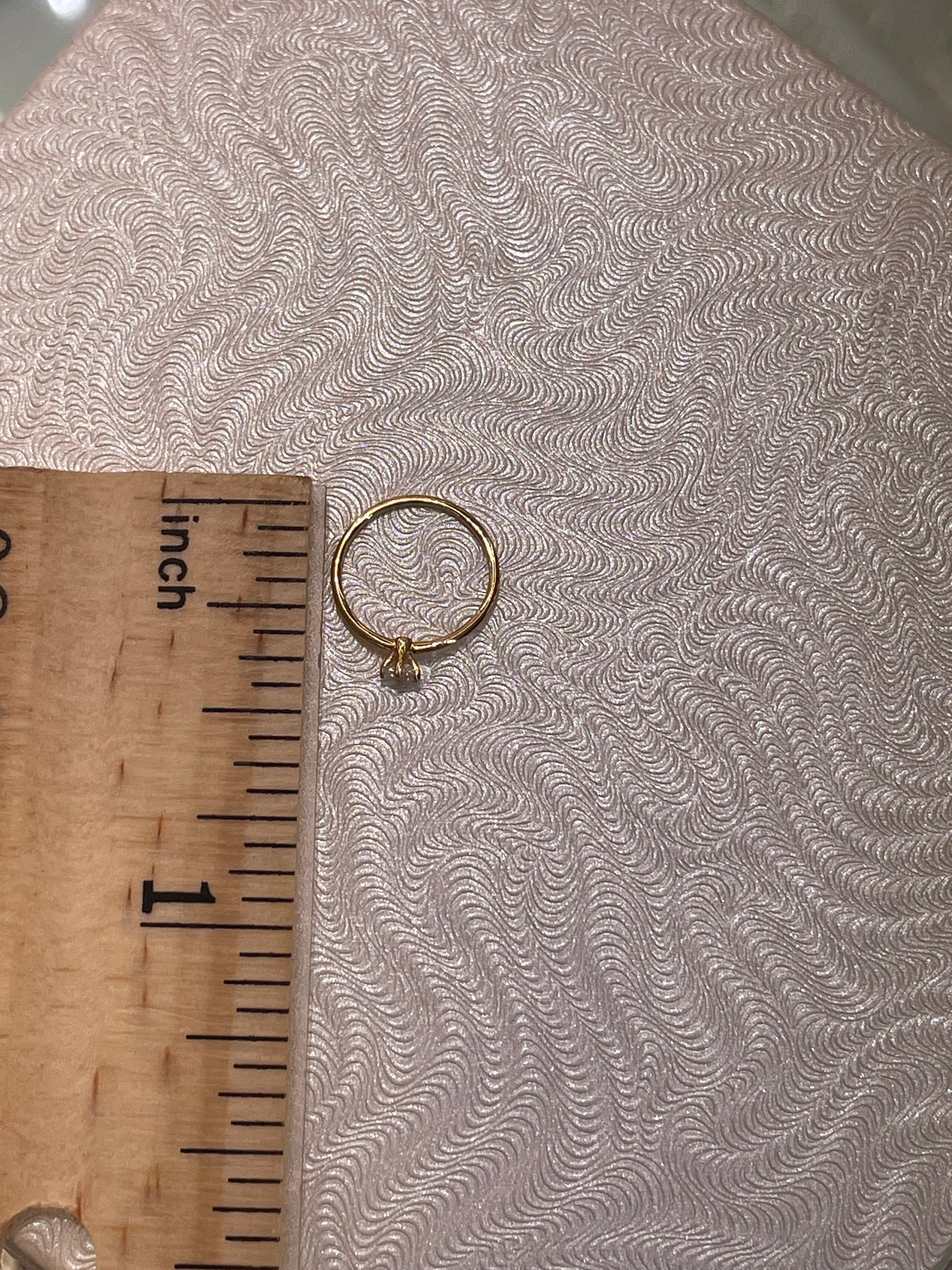 14K Gold CZ Nose Ring Hoop