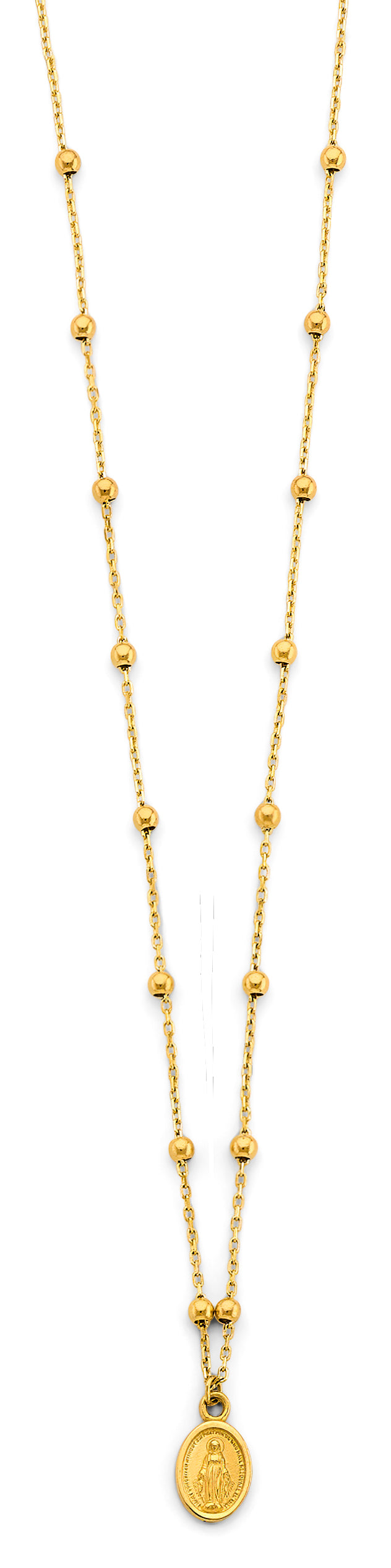 14K Gold Virgin Mary Necklace