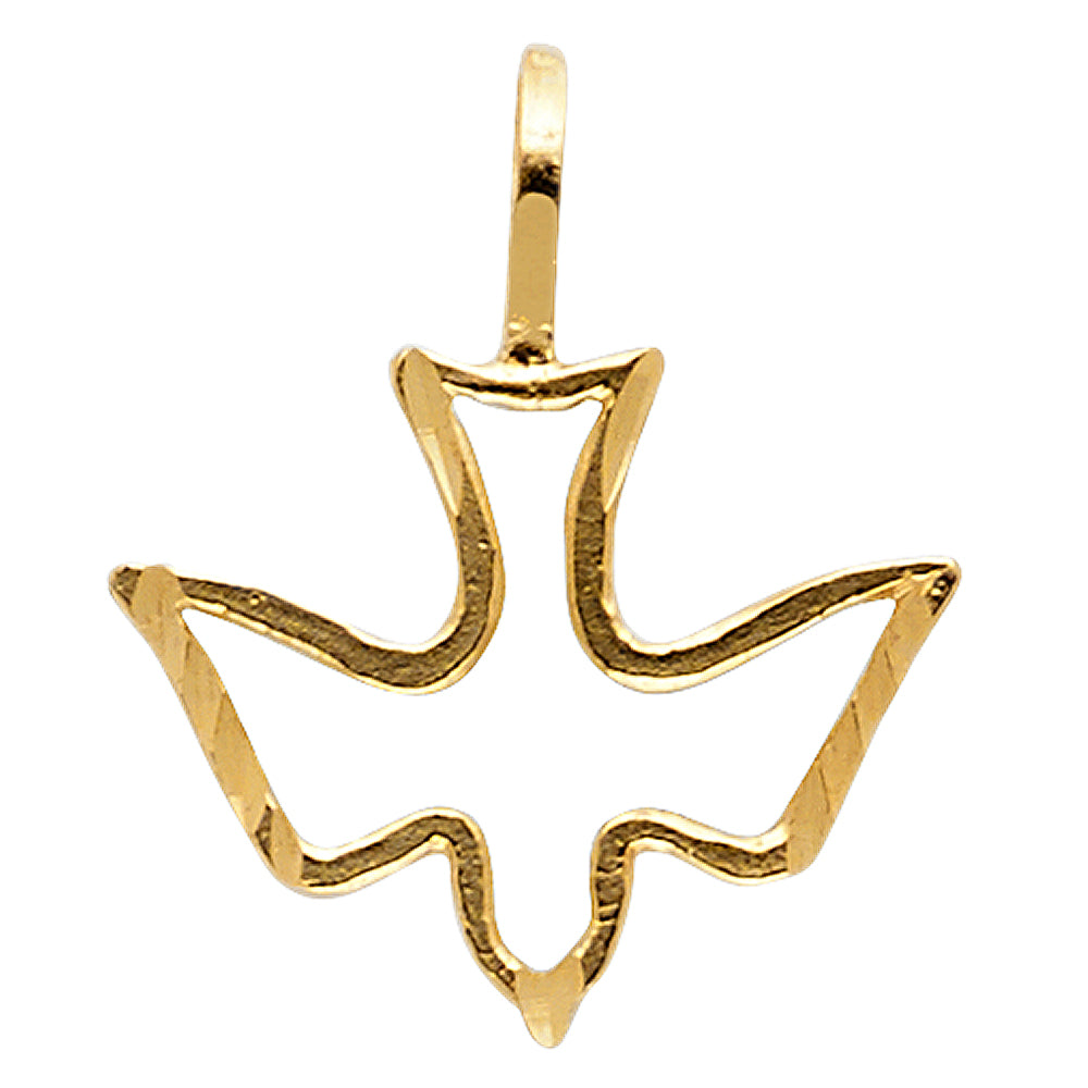 14K Gold Espiritu Santo Paloma Dove Pendant