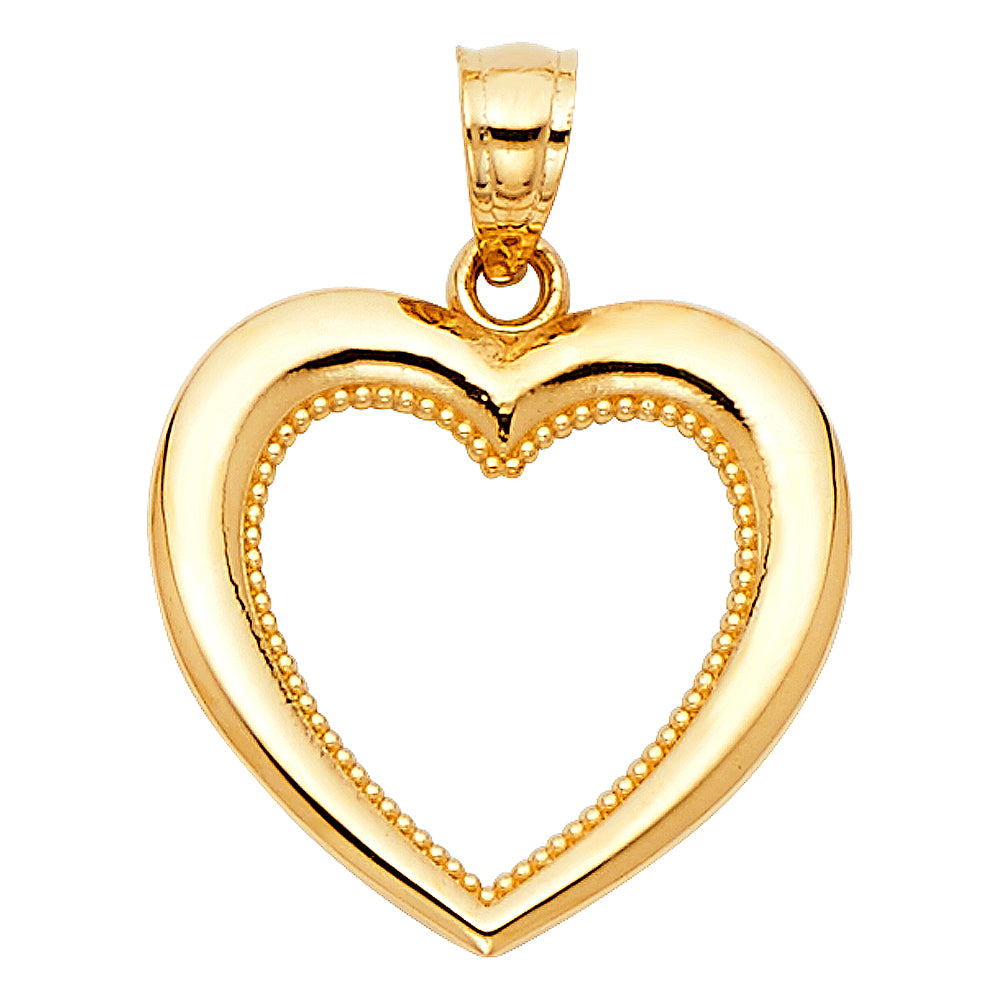 14k gold open diana heart pendant (1789)