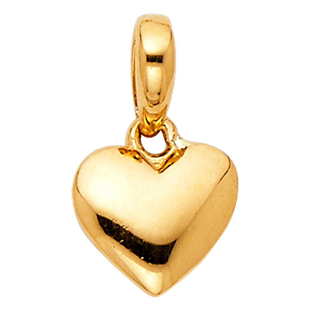 14k gold 18" box chain + heart pendant set