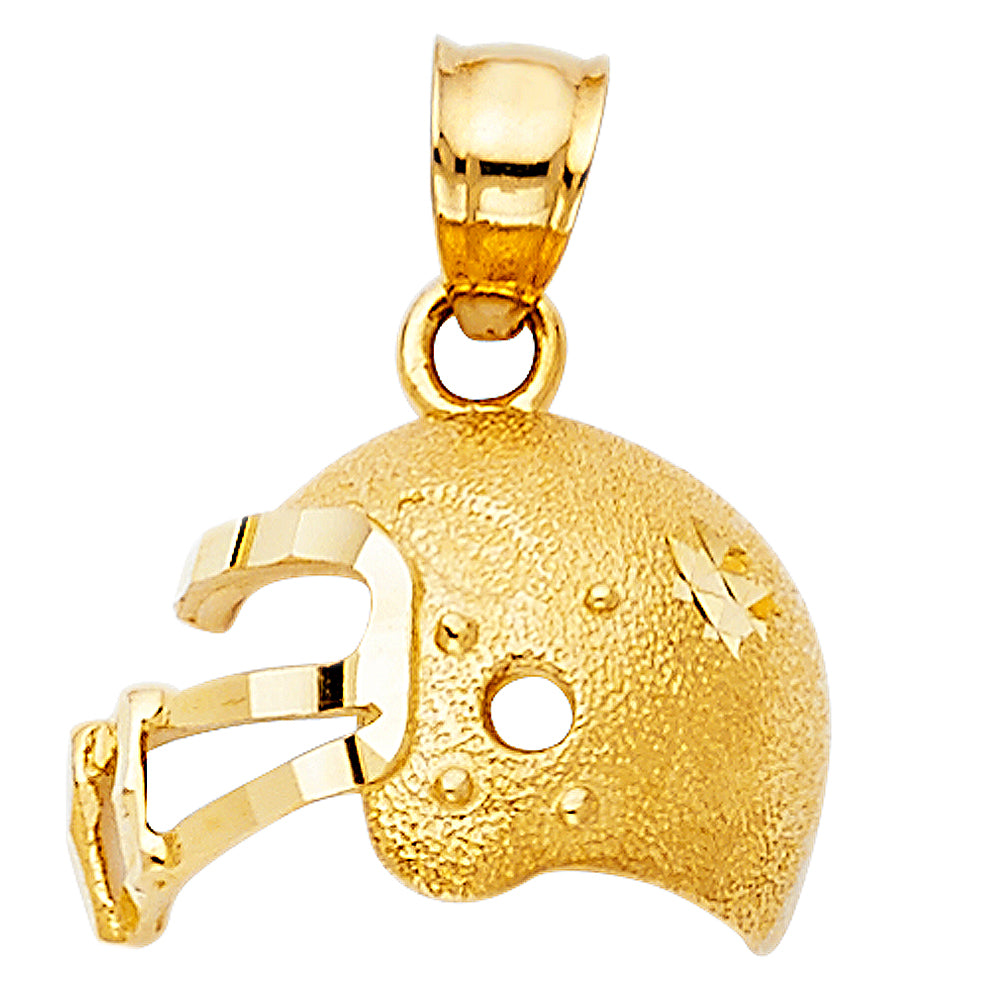 14k gold football helmet pendant