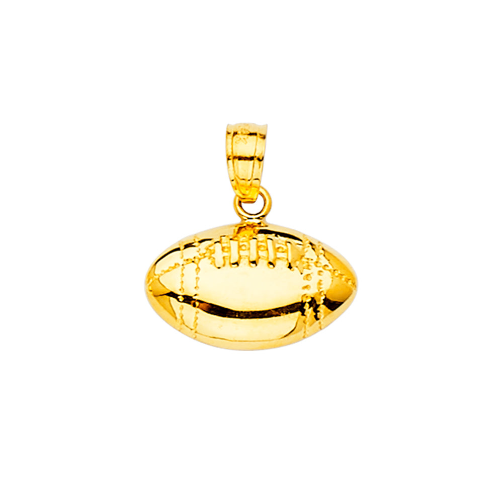 14k gold football pendant