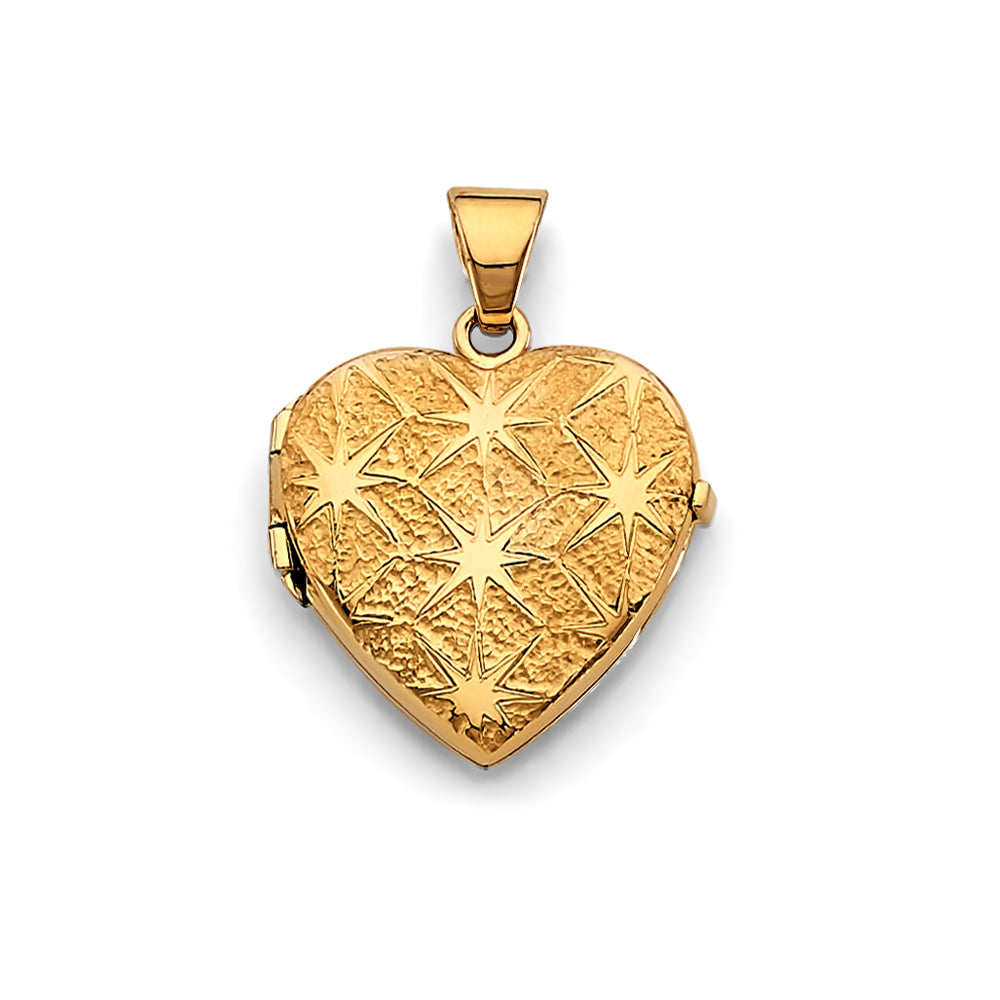 14k gold heart locket pendant (2570)