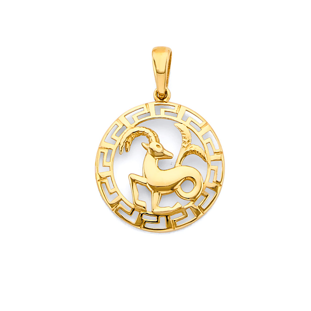 14k gold zodiac pendant