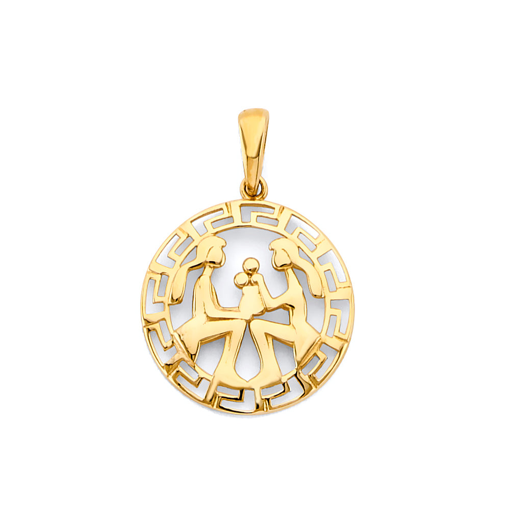 14k gold zodiac pendant