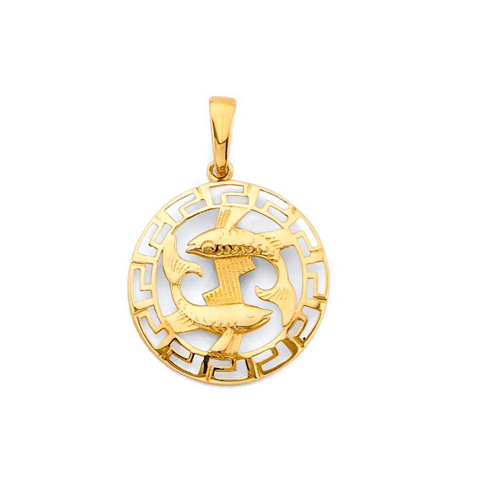 14k gold zodiac pendant