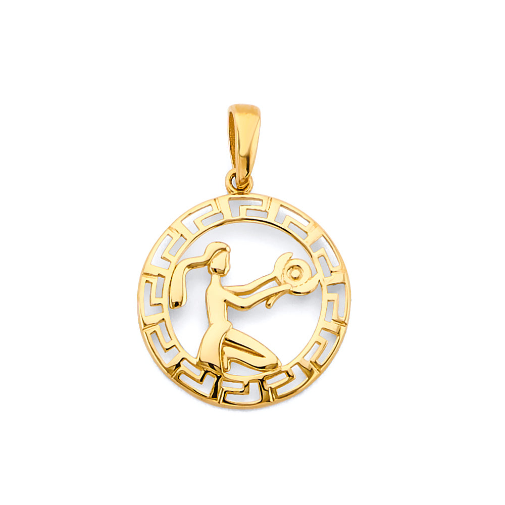 14k gold zodiac pendant