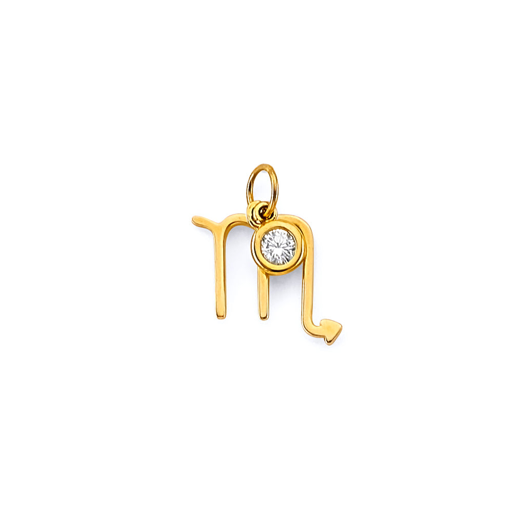 14k gold dainty zodiac charm