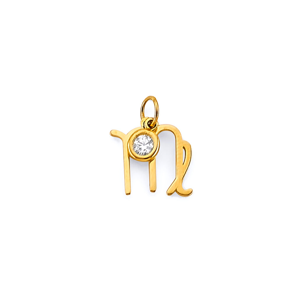 14k gold dainty zodiac charm