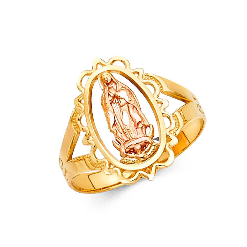 14k gold 2 tone virgencita ring