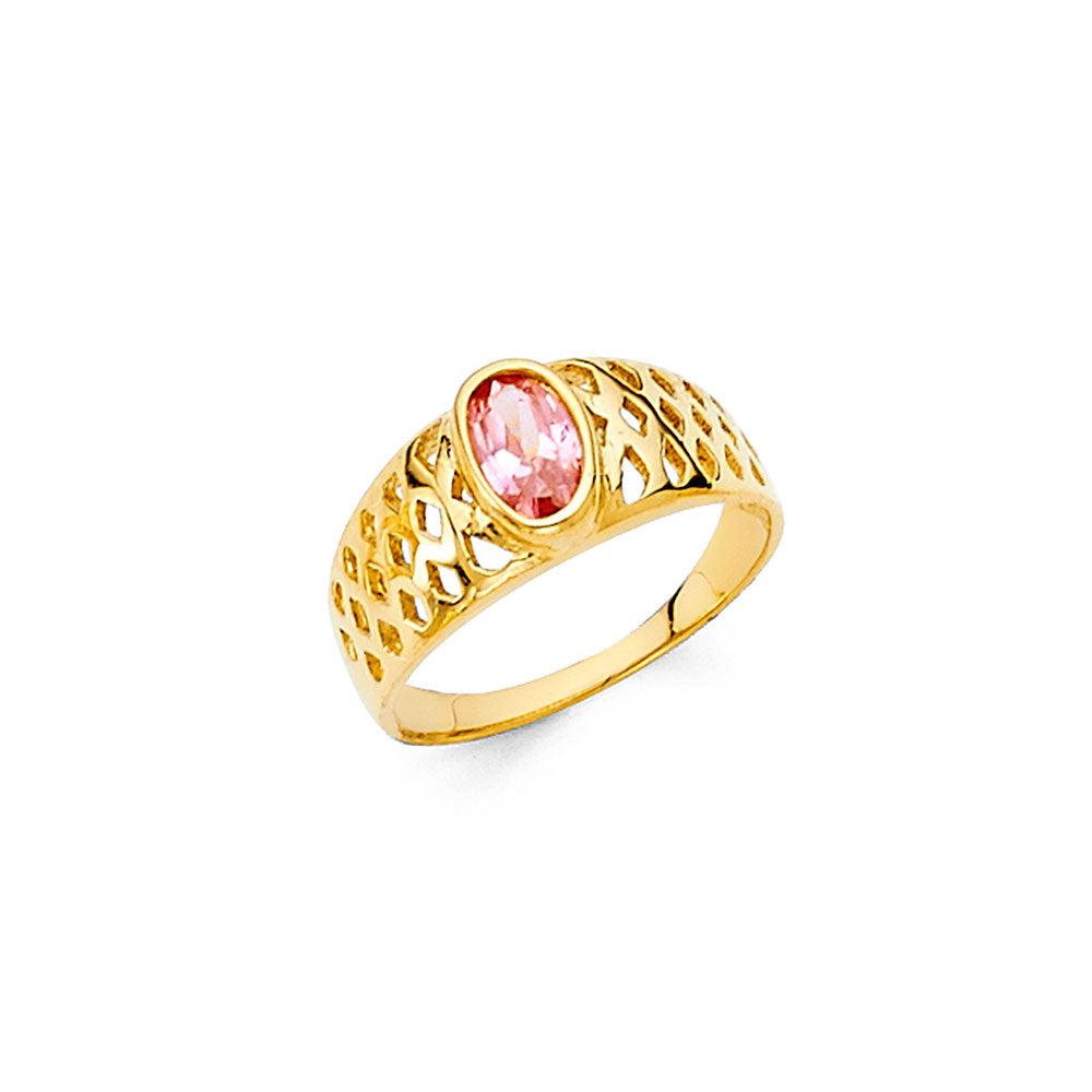 14k gold baby cz ring or womens pinky ring