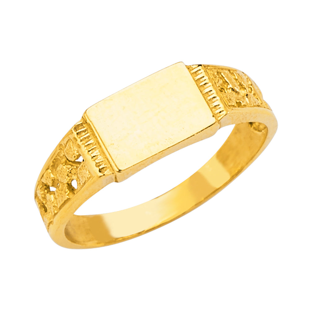 14K Gold Baby Signet Ring or Womens Pinky Ring