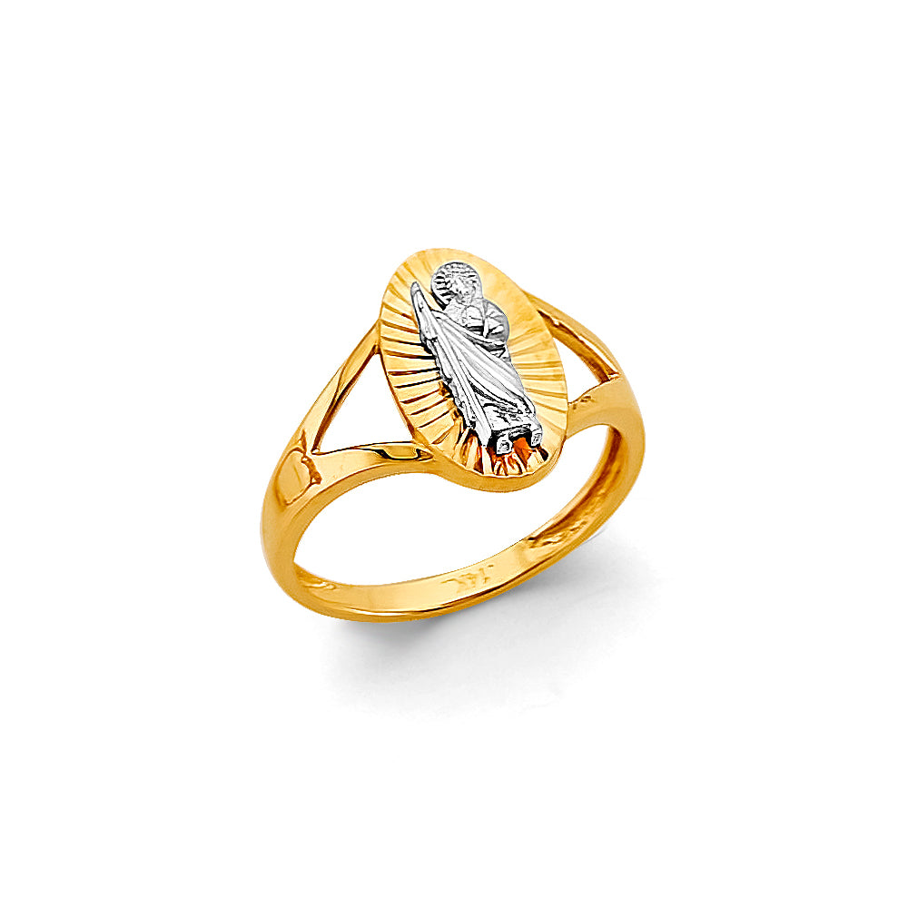 14K Gold San Judas Baby Ring or Womens Pinky Ring