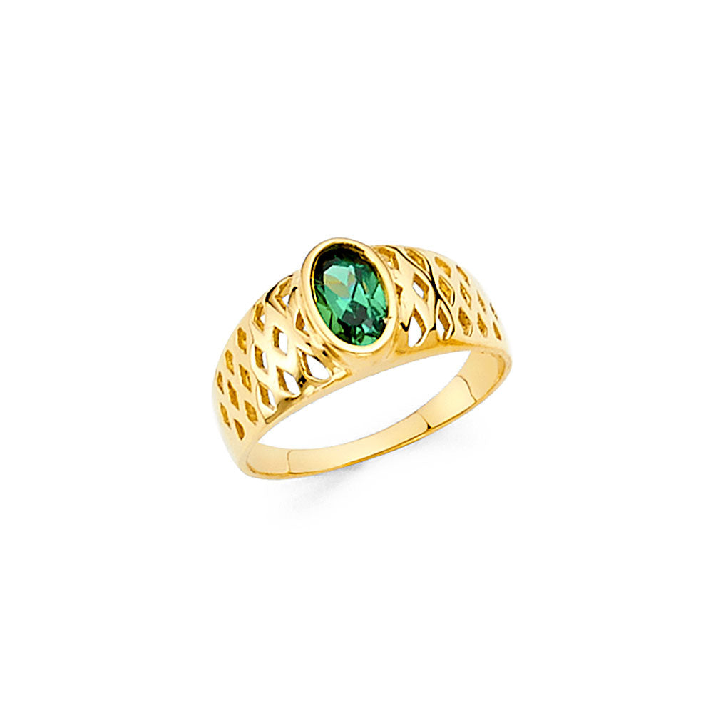 14k gold baby cz ring or womens pinky ring