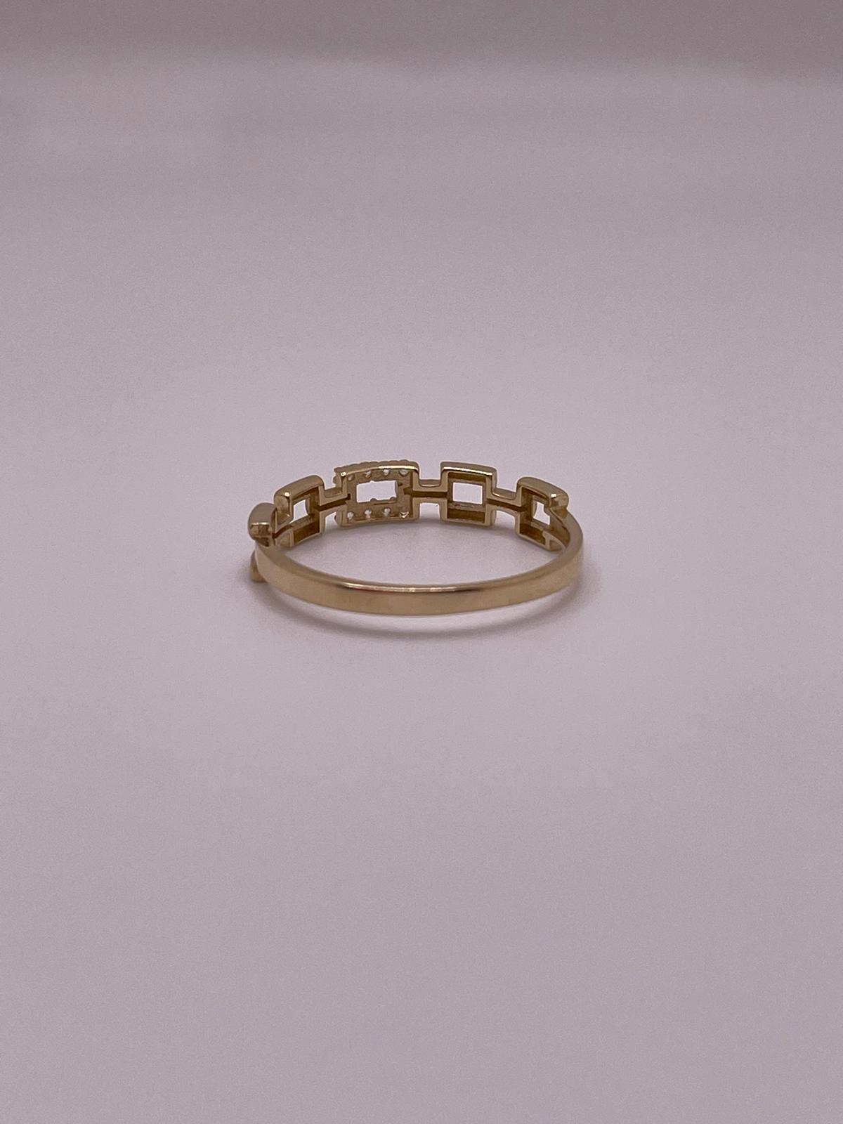 14K Gold Chain CZ Ring