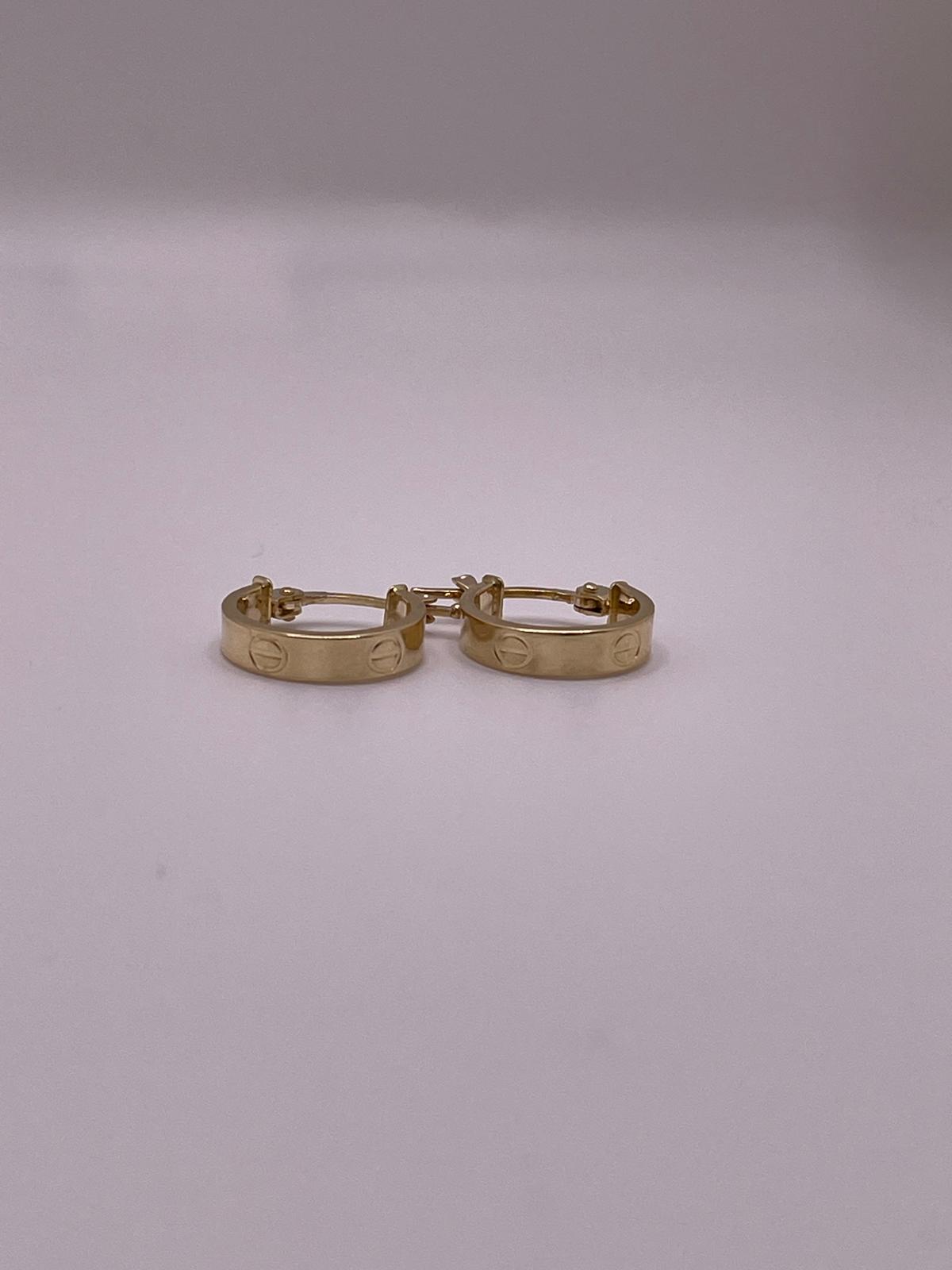 14k gold small love-inspired hoop earrings