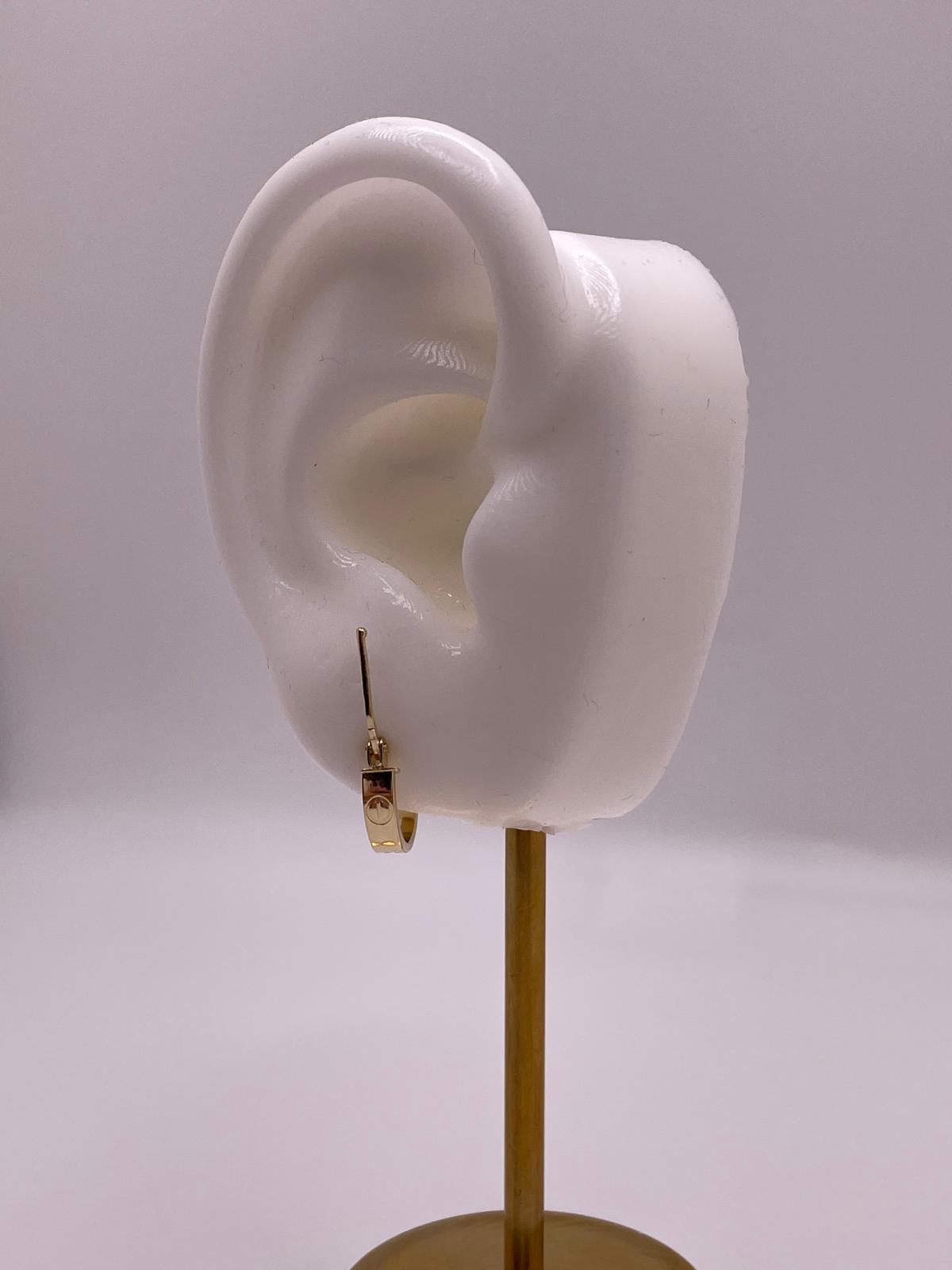 14k gold small love-inspired hoop earrings