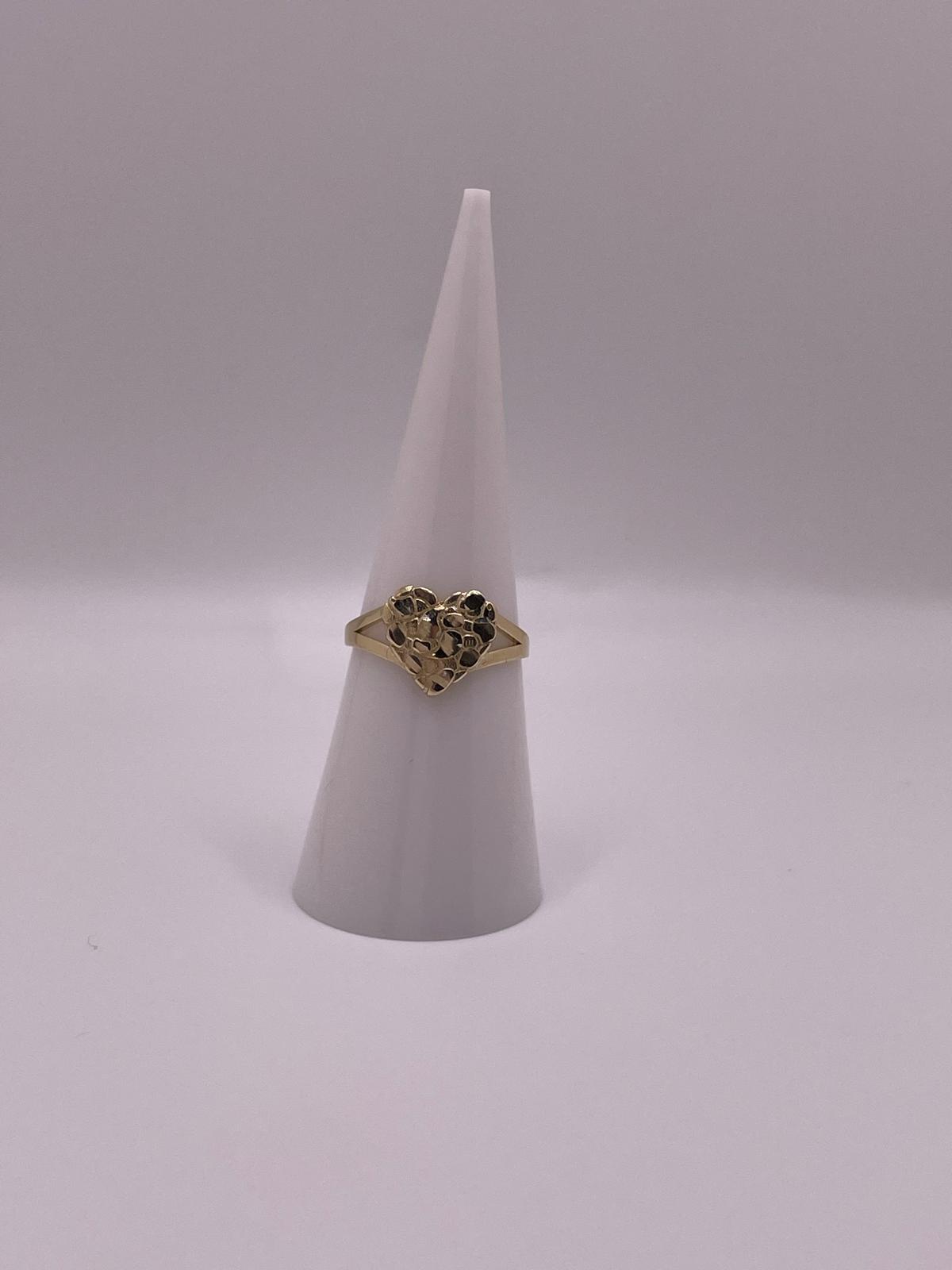 10K Gold Small Heart Nugget Ring