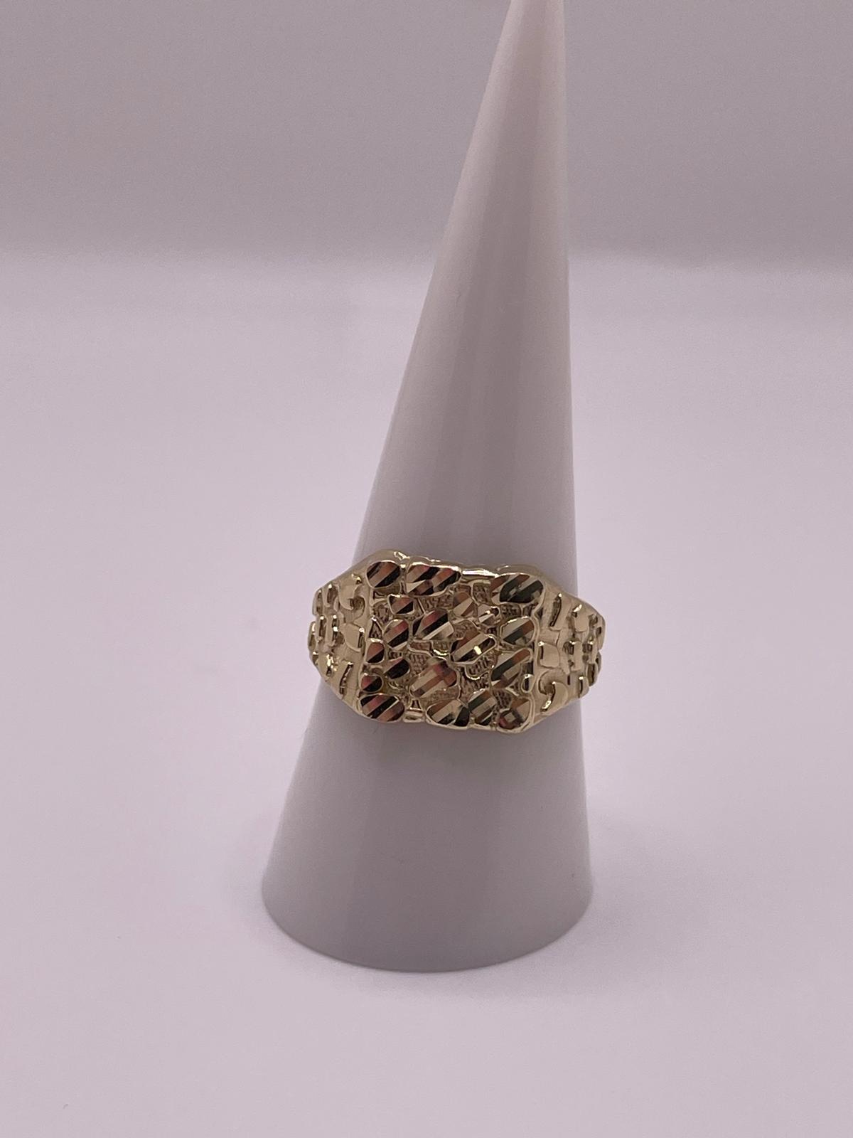 10K Gold Square Nugget Ring