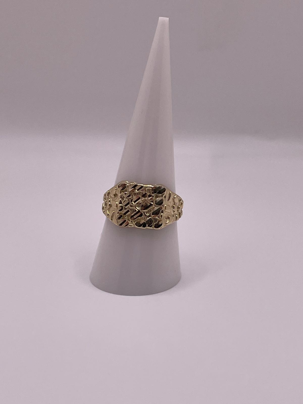 10K Gold Square Nugget Ring