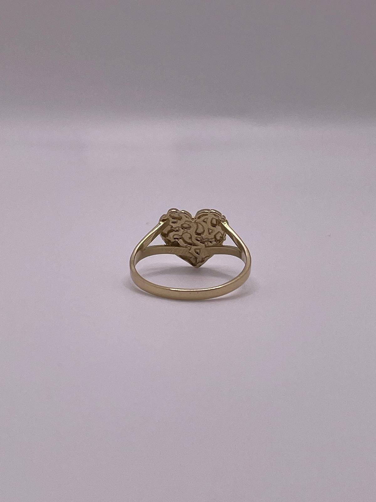 10K Gold Small Heart Nugget Ring
