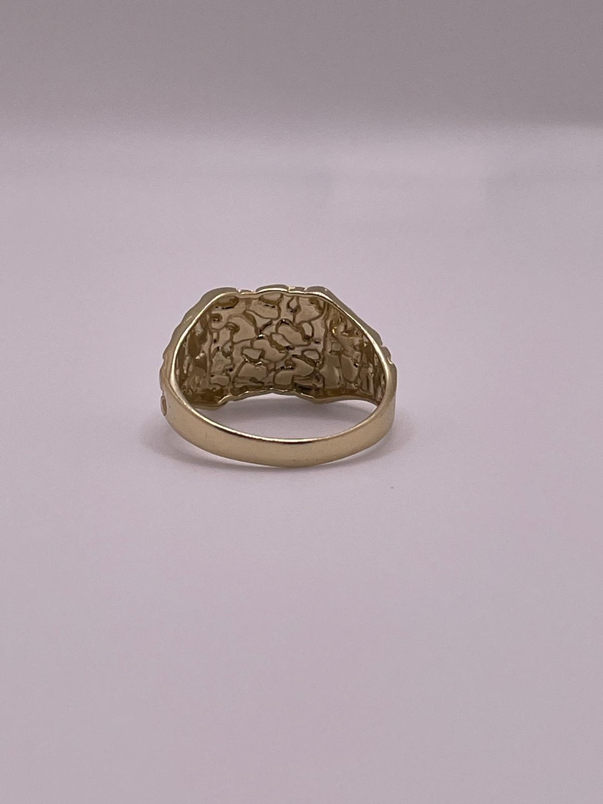 10K Gold Square Nugget Ring