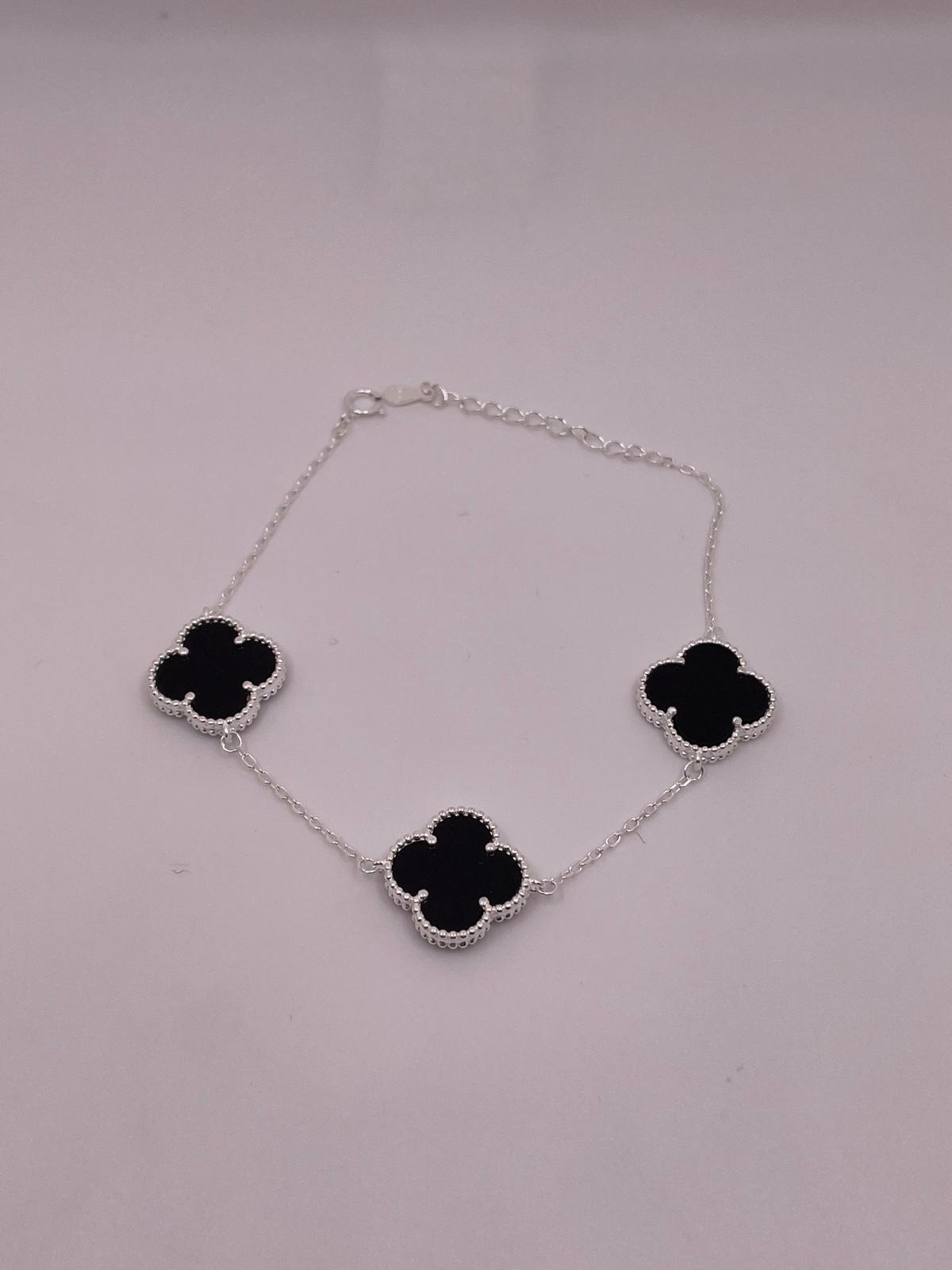 Black Clover Bracelet - 925 silver