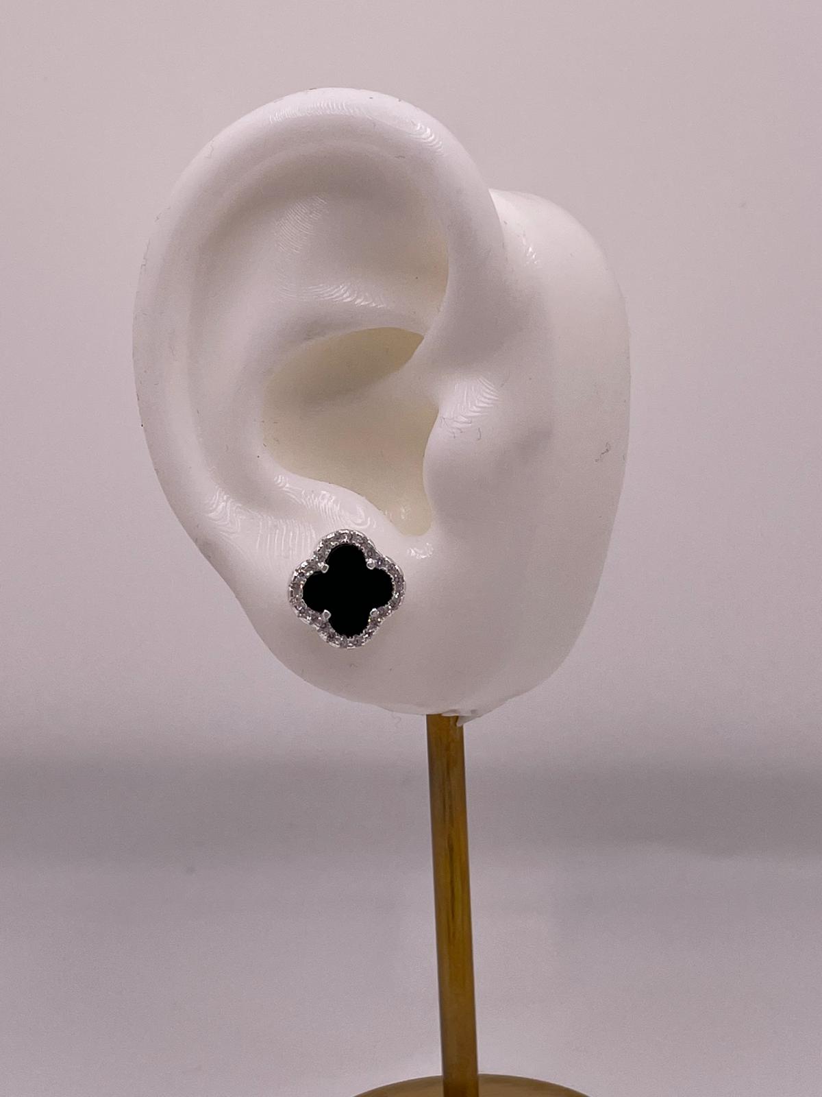 Black Clover Earrings - 925 silver