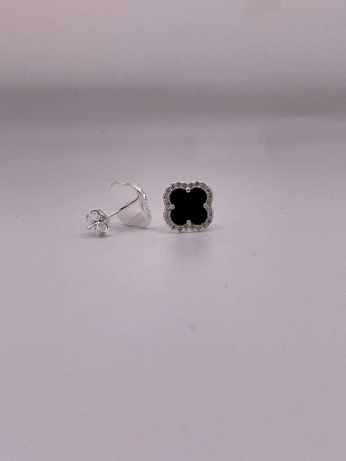Black Clover Earrings - 925 silver