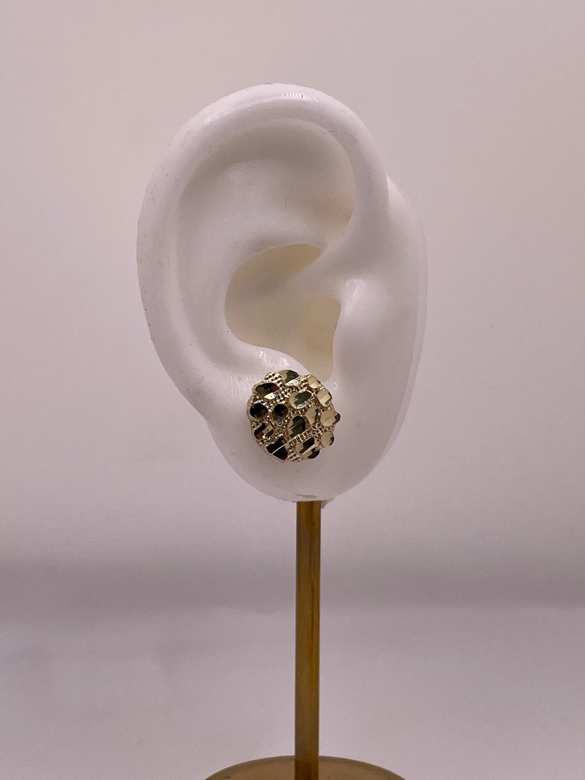 10K Gold Large Nugget Stud Earrings – Push Back