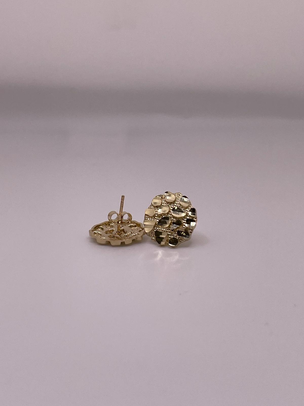 10K Gold Large Nugget Stud Earrings – Push Back