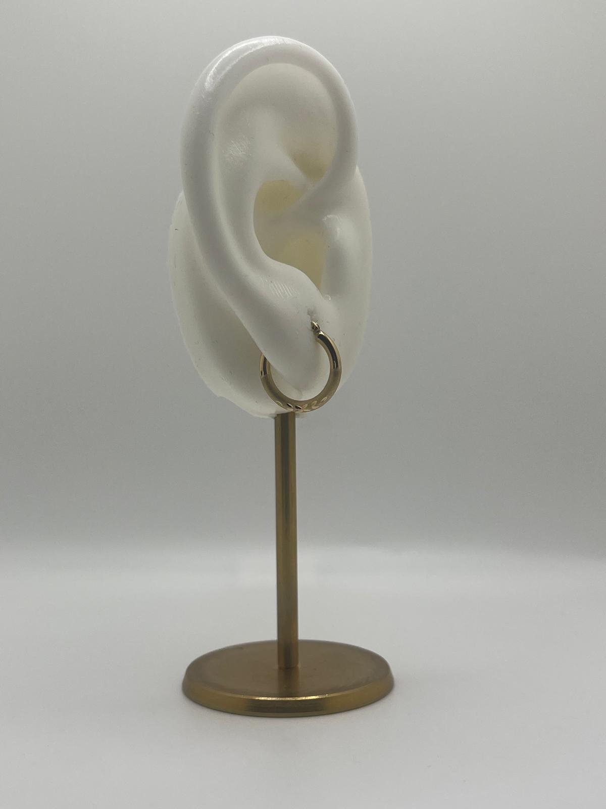 14K Gold Petite Budded Hoop Earrings