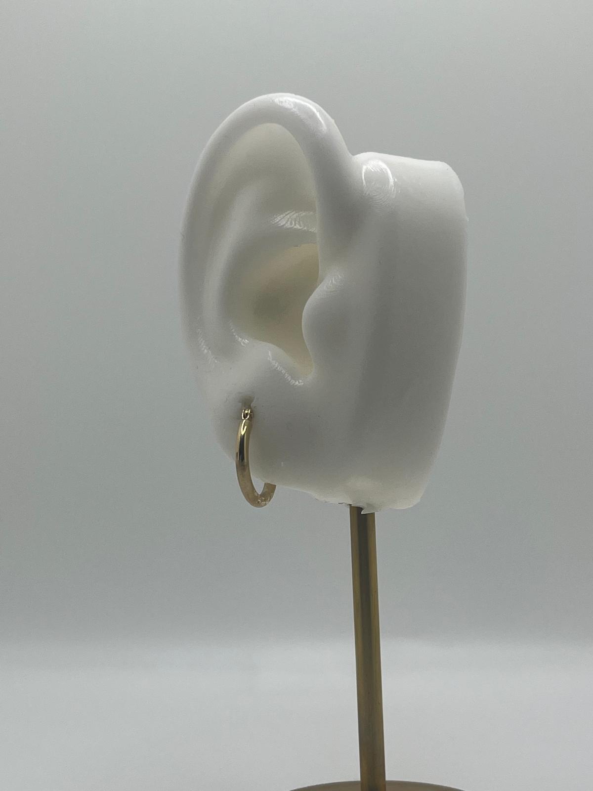 14K Gold Petite Budded Hoop Earrings
