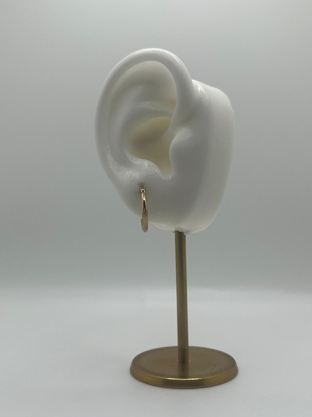 14K Gold Petite Budded Hoop Earrings