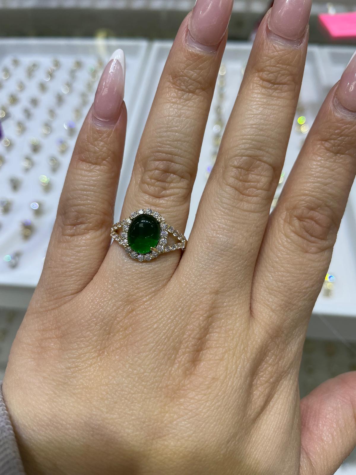 14k gold jade ring