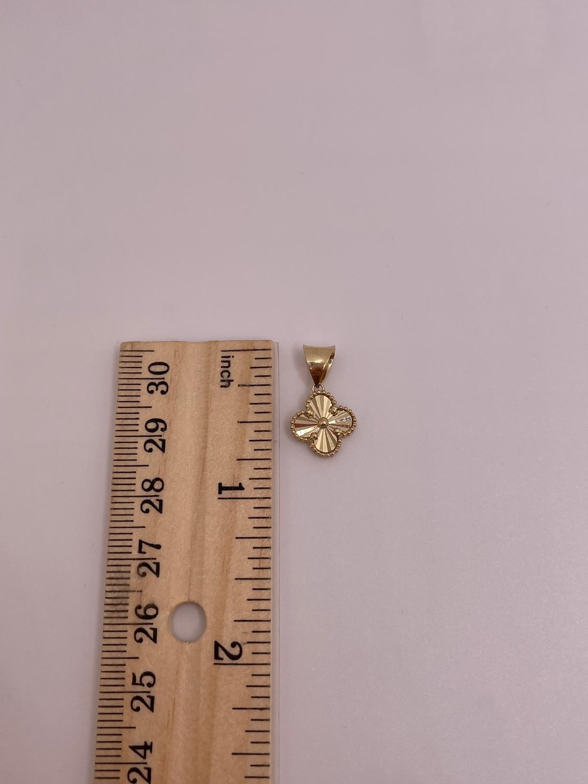 14k gold clover pendant (black, gold, pink, white)