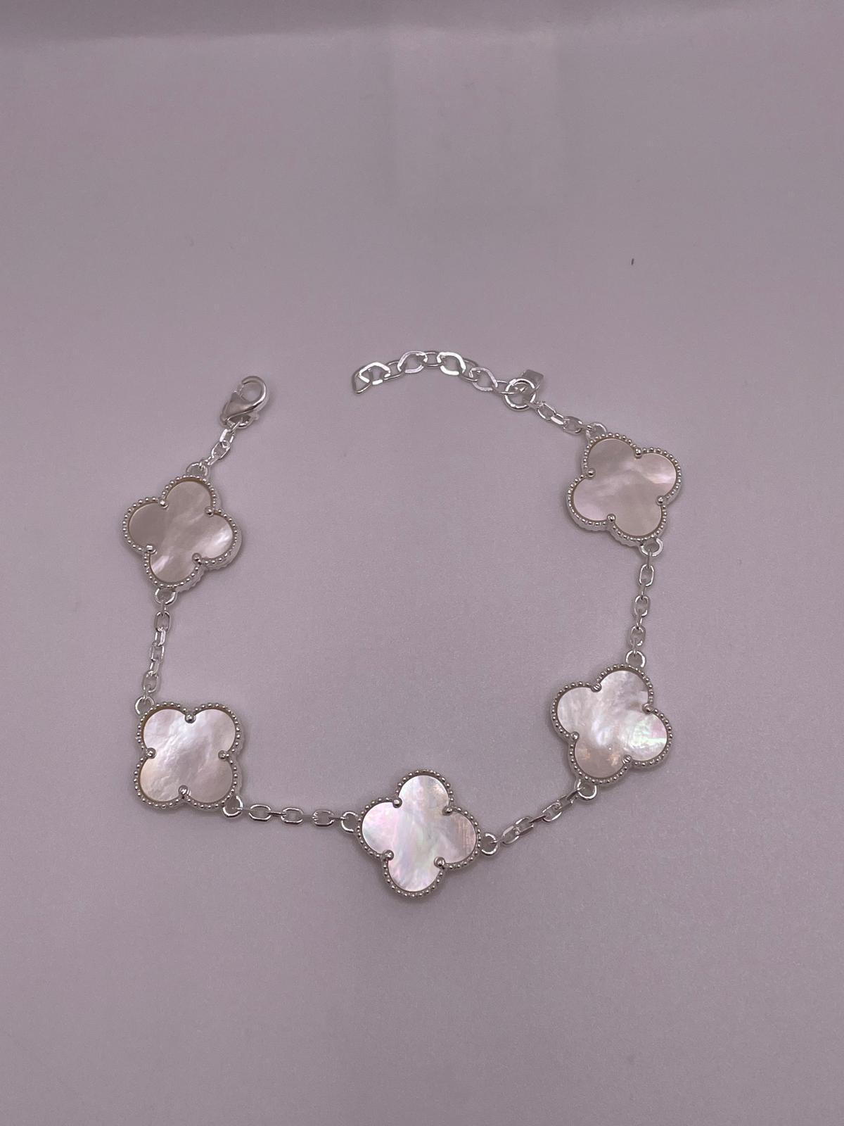 white clover bracelet - 925 silver