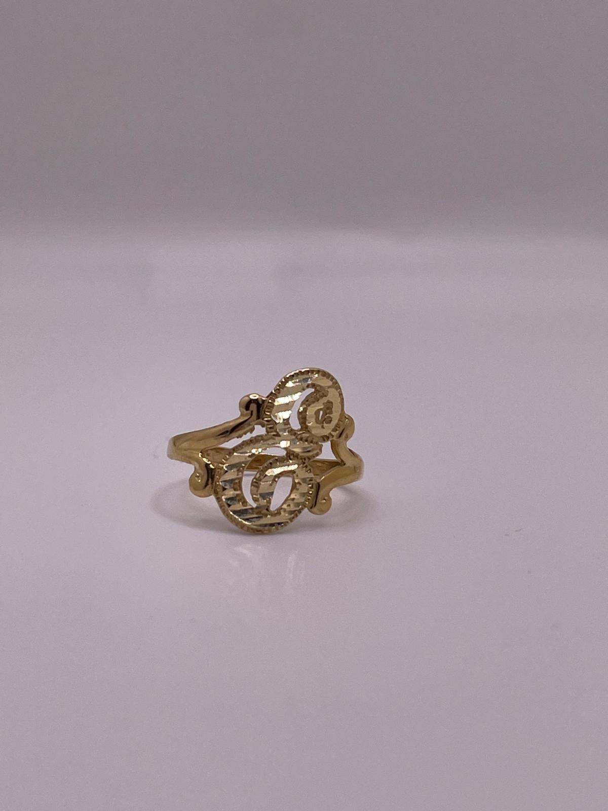 14k gold “e” cursive initial ring