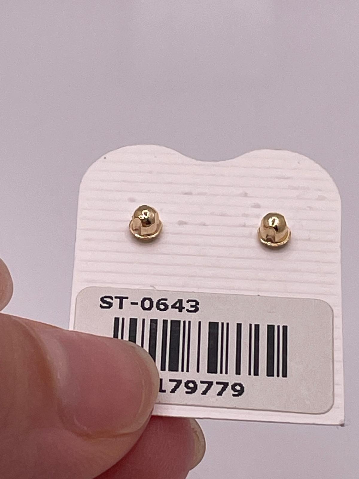 14K Gold Flower CZ Screwback Earrings