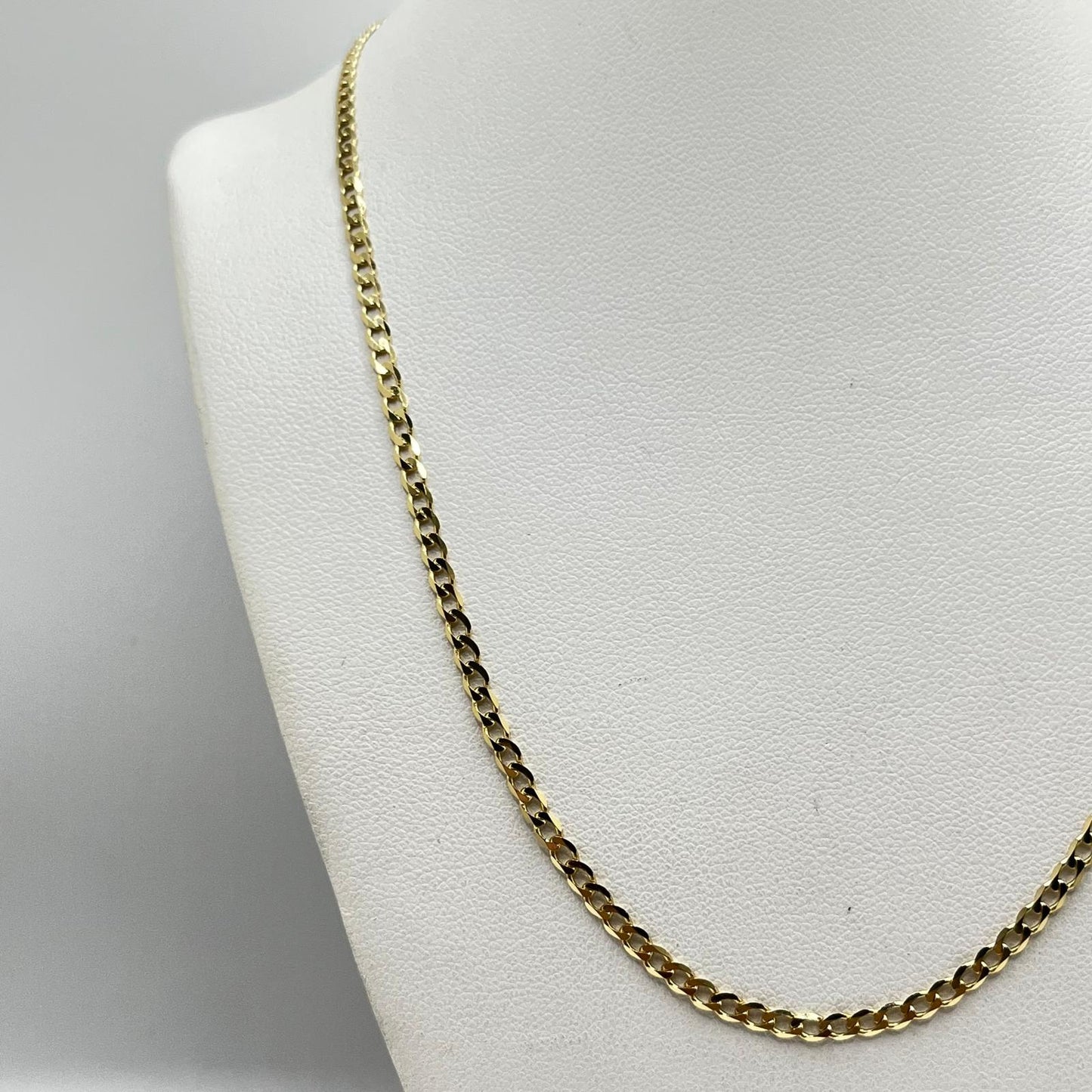 Cadena cubana de oro macizo de 14 quilates, 2,7 mm