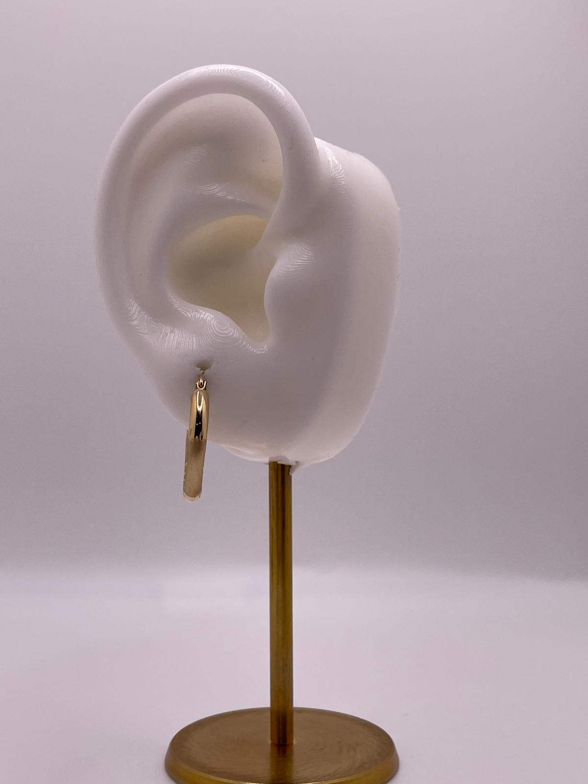 14K Budded Diamond Cut Hoops