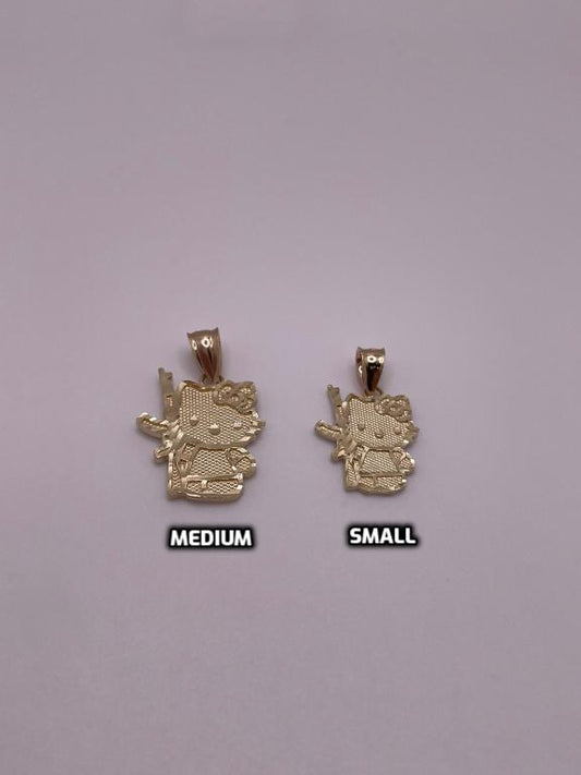14K Gold Hello Kitty with AK Pendant